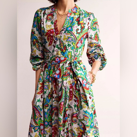 NWT Boden paisley Jen cotton midi dress - Picture 3 of 5